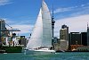 Owen/Clarke high performance 65 footer preforms sea trials in the Waitemata Harbour on a hot January day.<br>Auckland - New Zealand