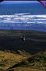 Paragliding off one of New Zealand's beautiful black sand beaches