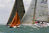 The 180th Skandia Cowes Week Regatta got underway today amidst changing conditions as an occluded front swept eastwards across the British Isles testing the record fleet of 1,028 yachts across some 37 classes. <br>Fleets overlap: Ker 46 Fair Do's VII, Squib Pure Genius and IMX45 Exabyte<br>�Paul Todd/outsideimages.co.nz<br><br>*******Editorial Use Only********<br><br>