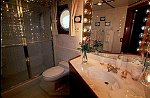 Eagle III's luxurious bathroom in the master stateroom.