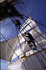 Climbing the rigging aboard Royal Clipper